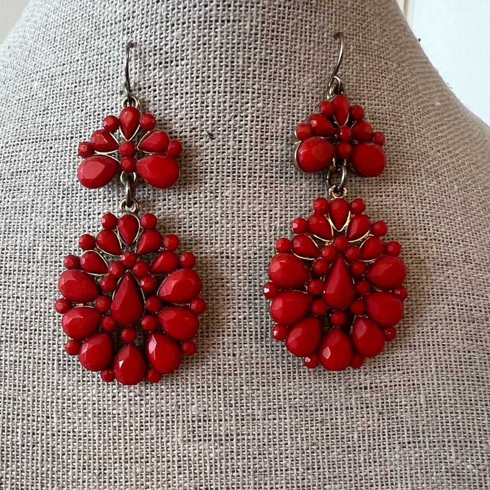 Coral/Red Bohemian Earrings